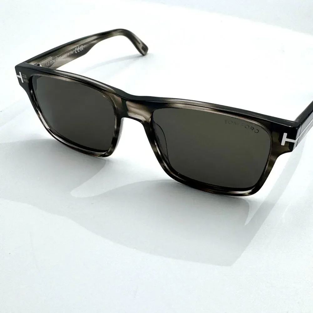 Tom Ford Sunglasses Calder TF1205 56A Gray Tortoise Frame Gray Lens 55-17-145